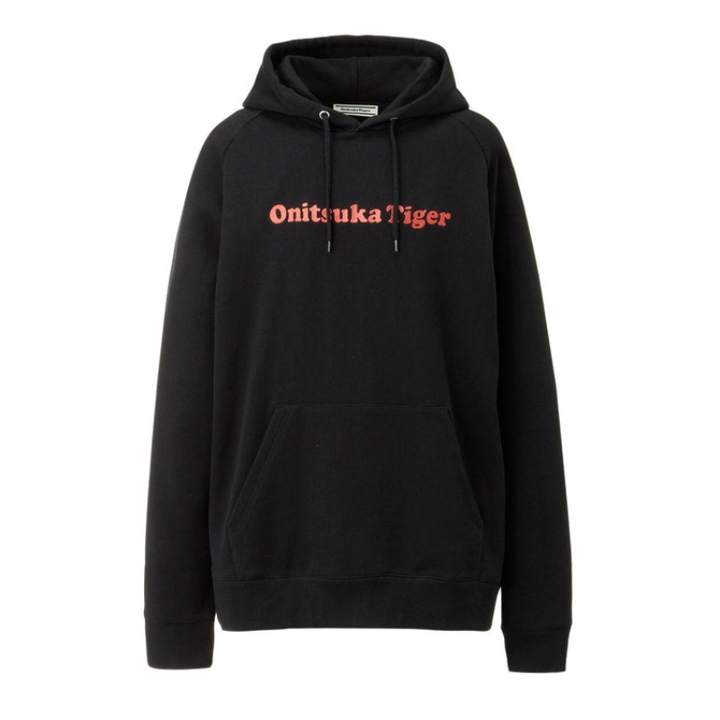 Black Men\'s Onitsuka Tiger Sweat Hoodie Online India | I8J-5299