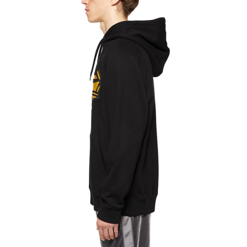 Black Men's Onitsuka Tiger Sweat Hoodie Online India | T6E-2063