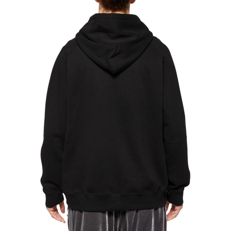 Black Men's Onitsuka Tiger Sweat Hoodie Online India | T6E-2063