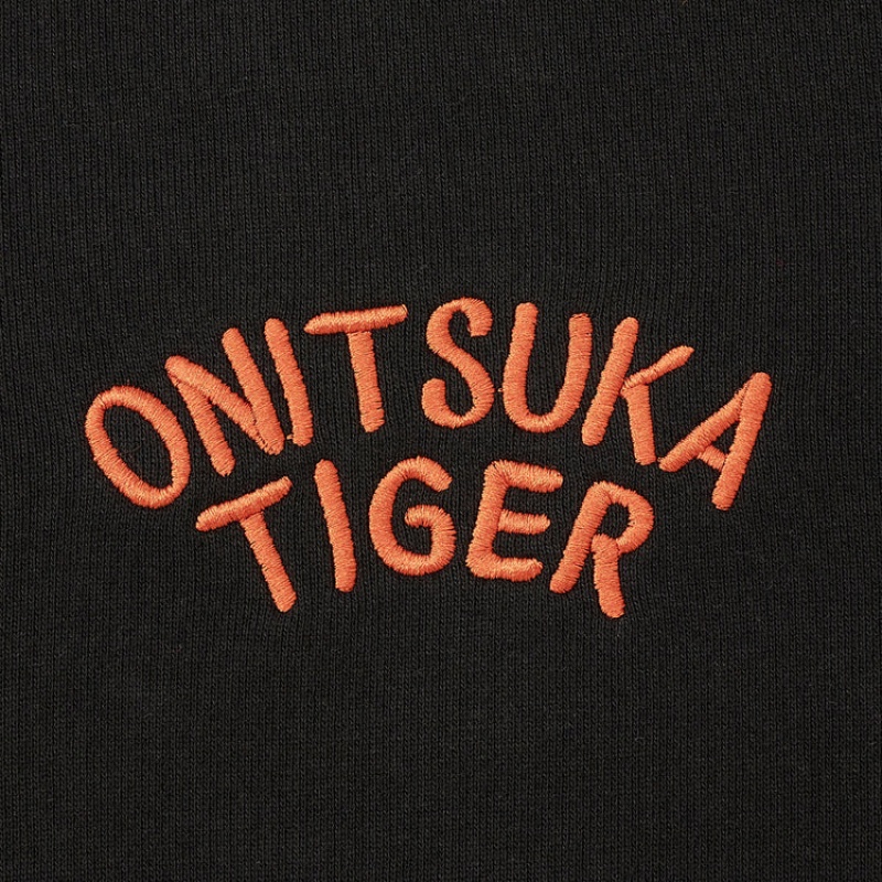 Black Men's Onitsuka Tiger Sweatshirts Online India | D9T-8336