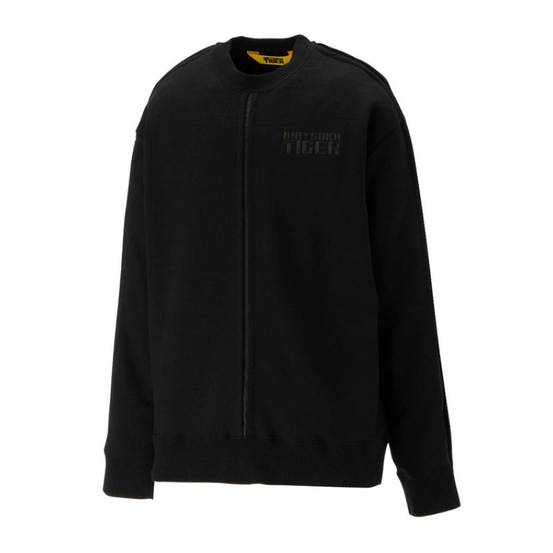 Black Men's Onitsuka Tiger Sweatshirts Online India | L0T-5642