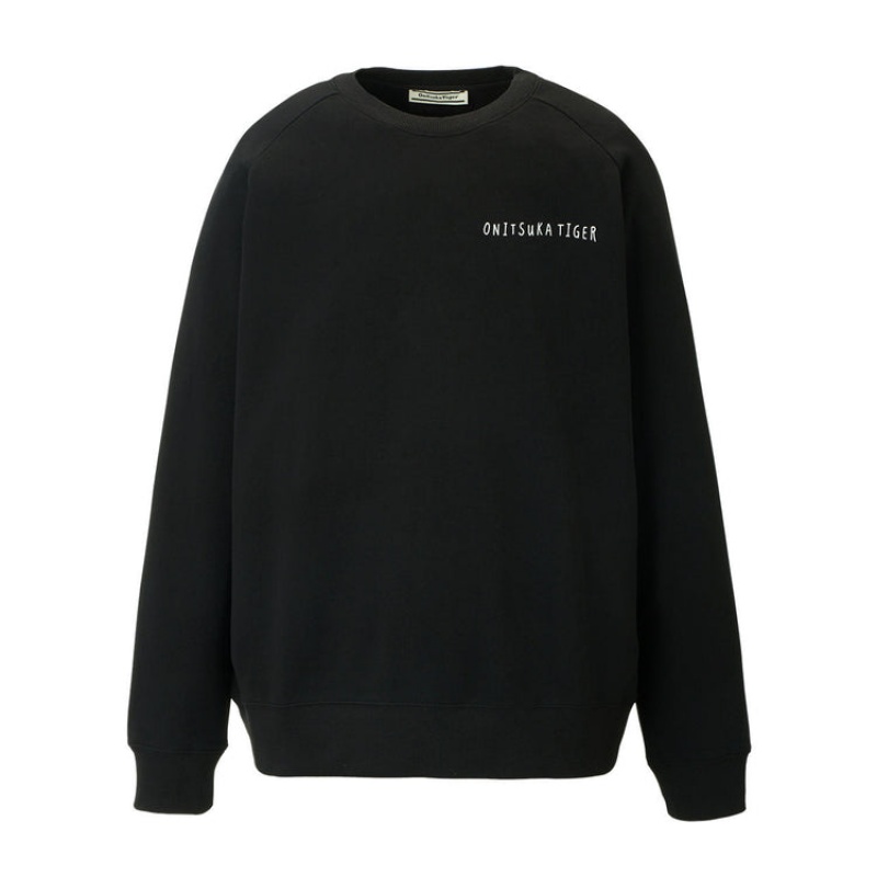 Black Men\'s Onitsuka Tiger Sweatshirts Online India | N8W-1746