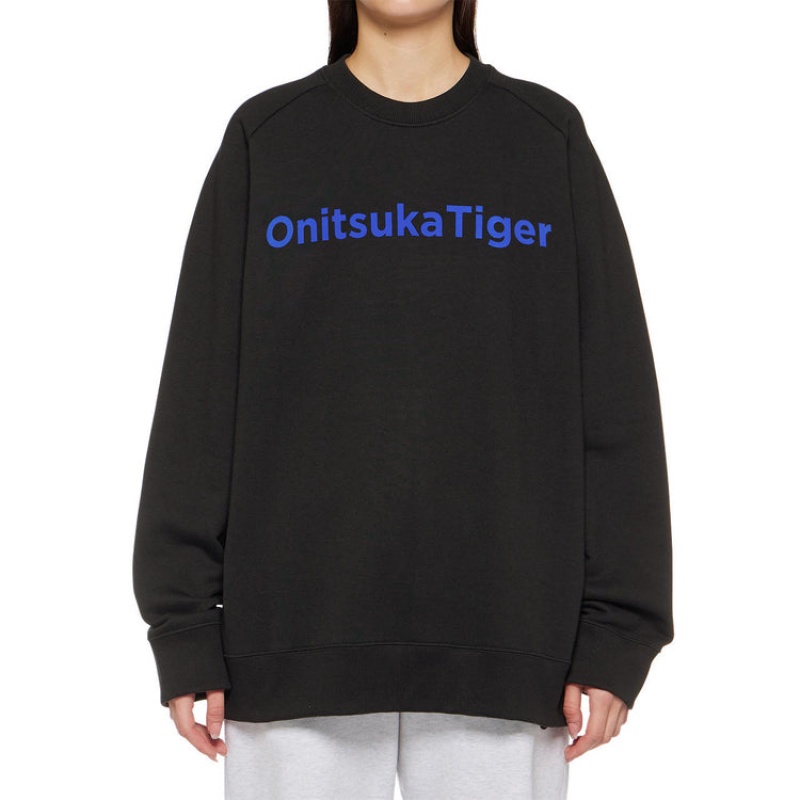 Black Men's Onitsuka Tiger Sweatshirts Online India | T1Z-4764