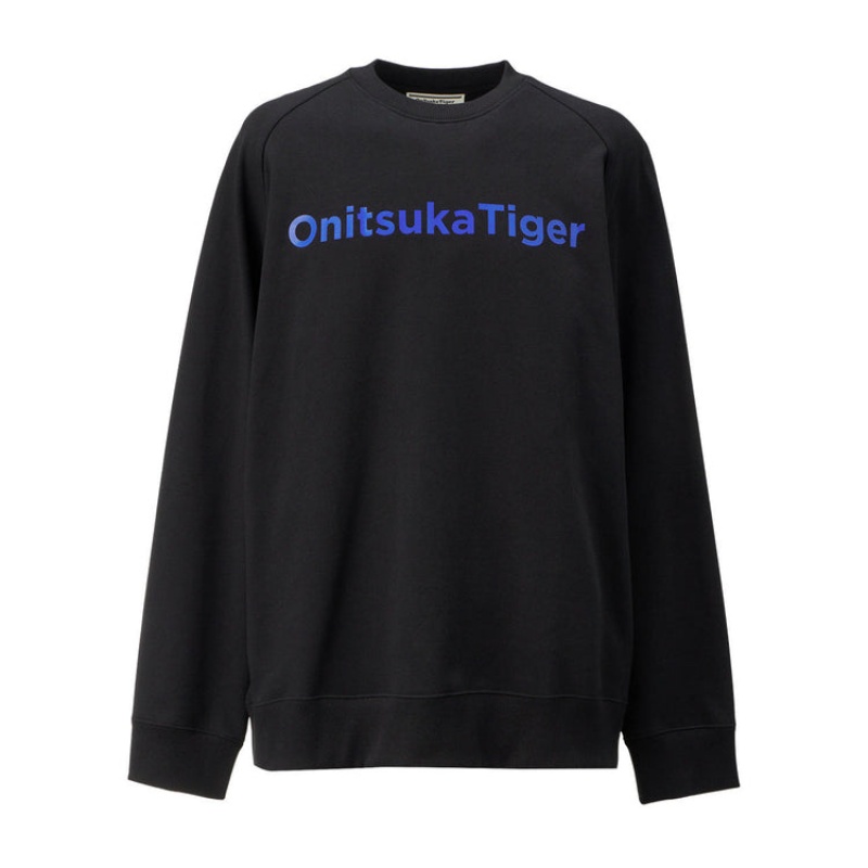 Black Men\'s Onitsuka Tiger Sweatshirts Online India | T1Z-4764