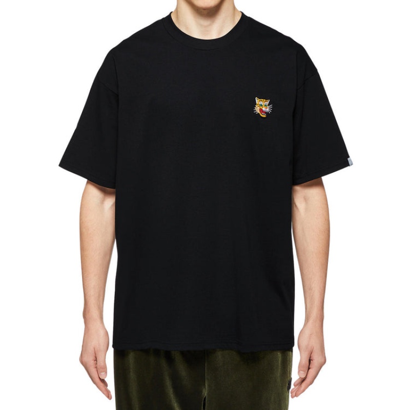 Black Men's Onitsuka Tiger T Shirts Online India | L5E-3002