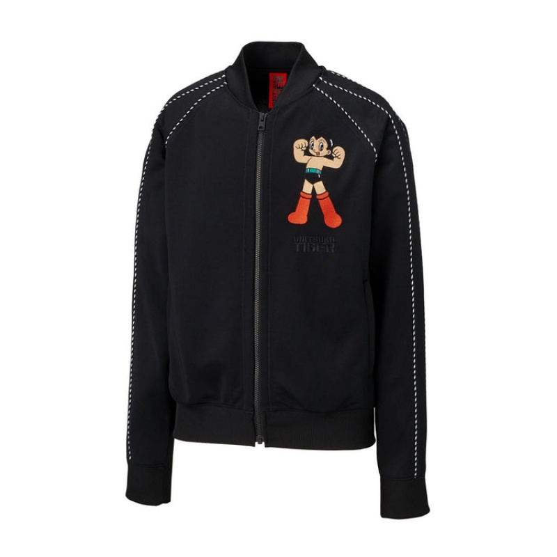 Black Men's Onitsuka Tiger Track Top Jackets Online India | S8E-2154