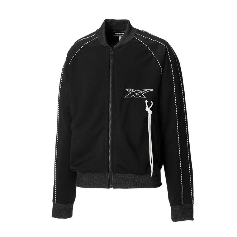 Black Men's Onitsuka Tiger Track Top Jackets Online India | K4I-8794