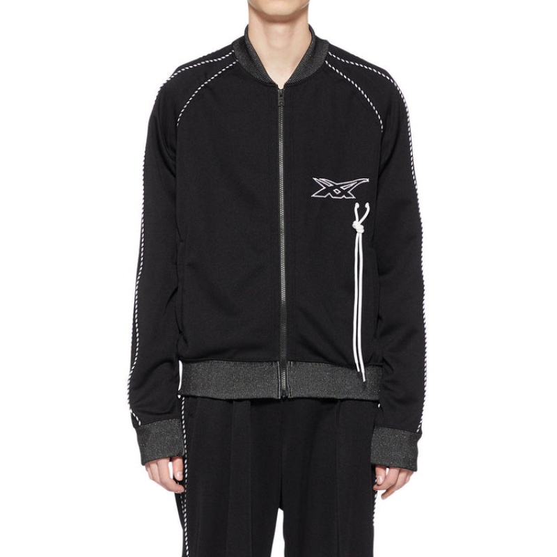 Black Men's Onitsuka Tiger Track Top Jackets Online India | K4I-8794