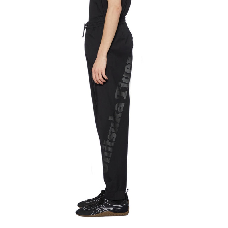 Black Men's Onitsuka Tiger Woven Pants Online India | U0T-9541