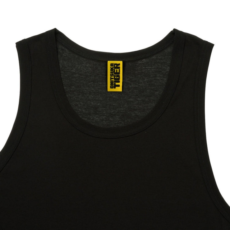 Black Women's Onitsuka Tiger 2 Way Tank Top Online India | B6F-8330