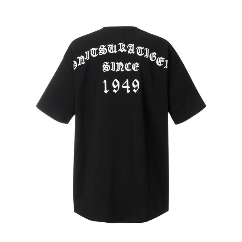 Black Women's Onitsuka Tiger Graphic T Shirts Online India | E4P-2154