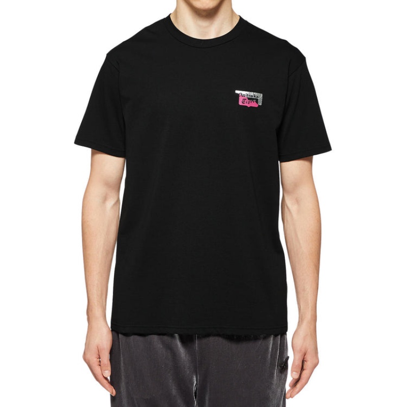 Black Women's Onitsuka Tiger Graphic T Shirts Online India | D0H-5601