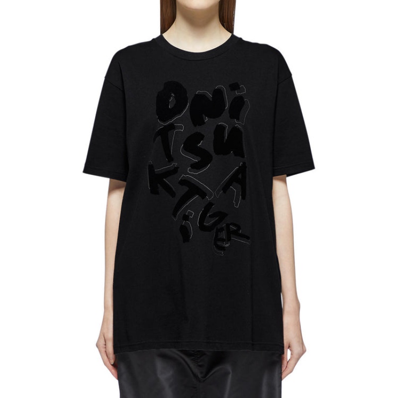 Black Women's Onitsuka Tiger Graphic T Shirts Online India | B1I-9043