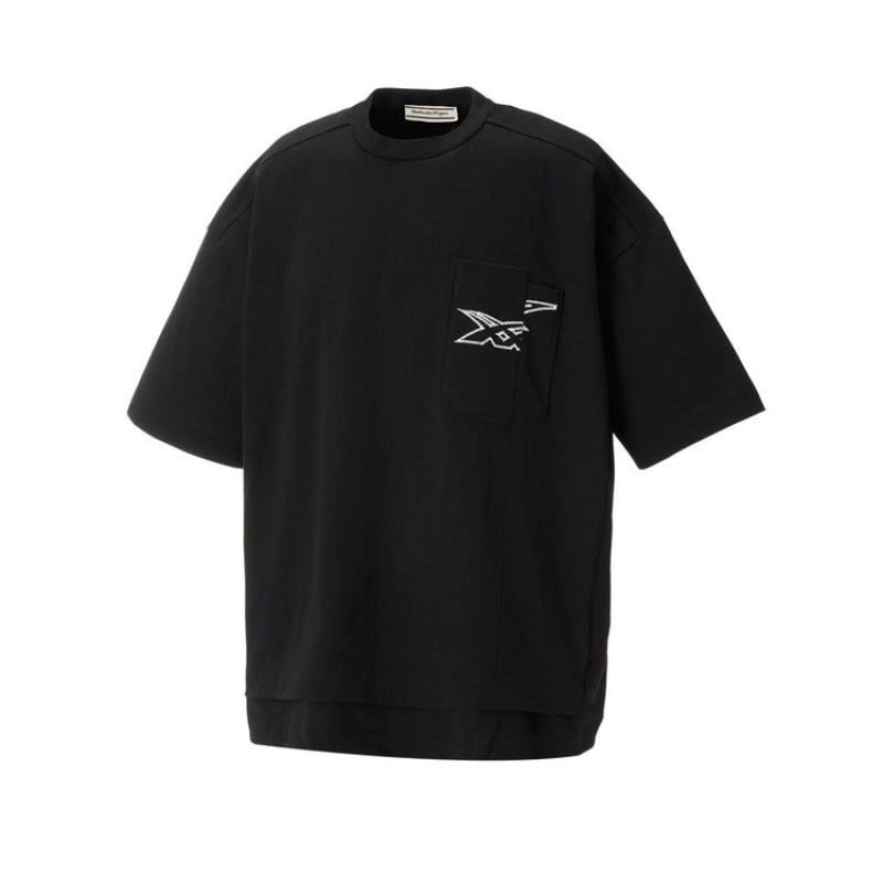 Black Women's Onitsuka Tiger SS T Shirts Online India | W1B-3303