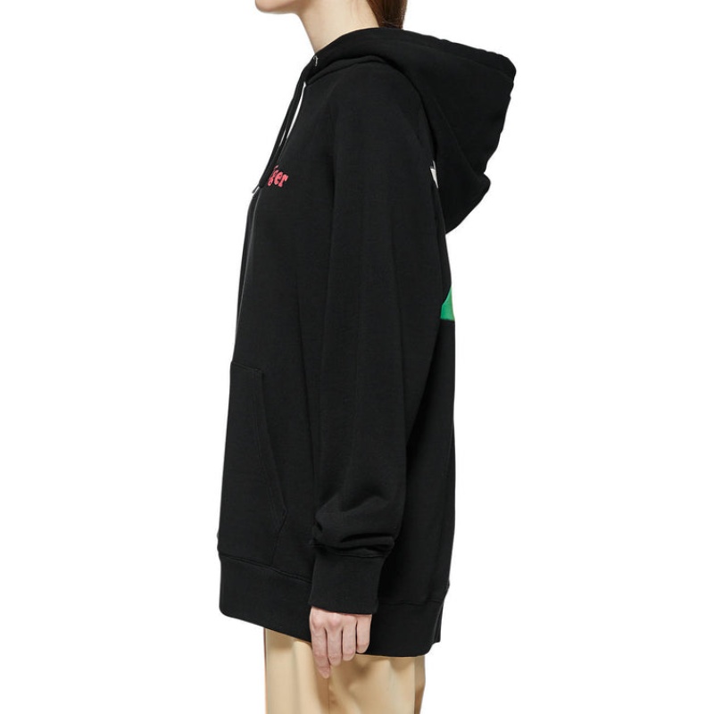 Black Women's Onitsuka Tiger Sweat Hoodie Online India | P1T-4028