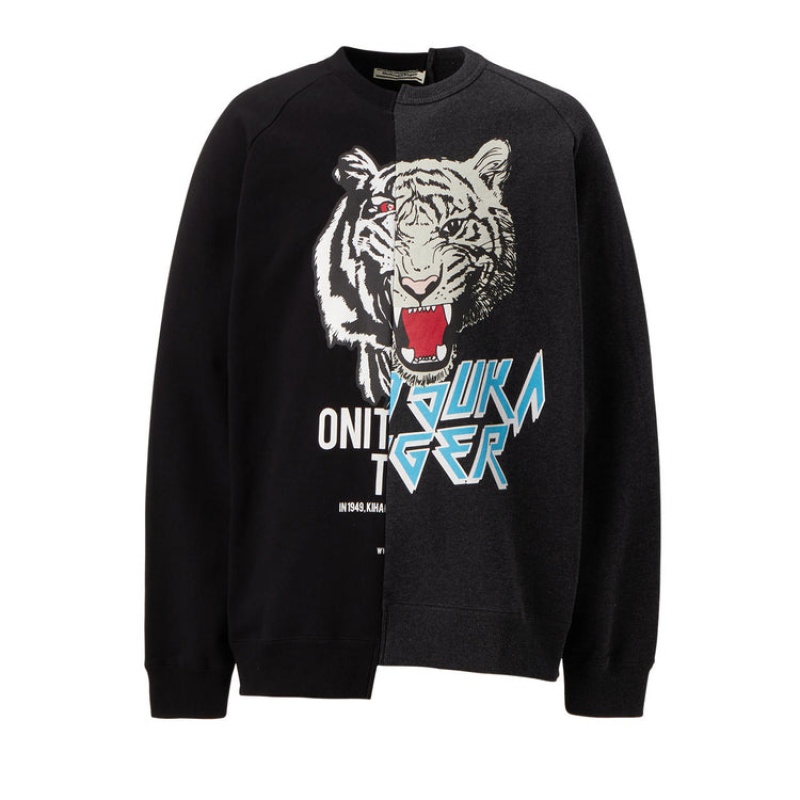 Black Women's Onitsuka Tiger Sweatshirts Online India | M1Q-3973