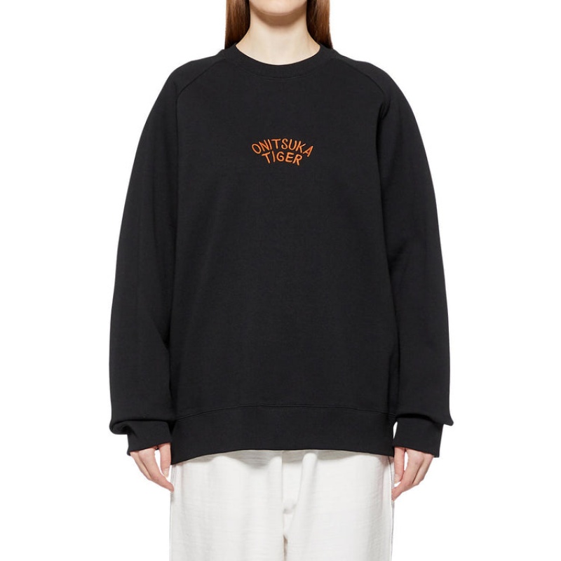 Black Women's Onitsuka Tiger Sweatshirts Online India | Z8C-4866