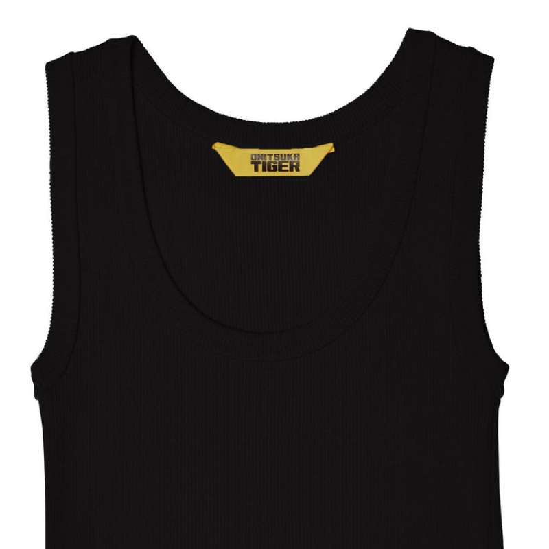 Black Women's Onitsuka Tiger Tank Top Online India | S0E-3367