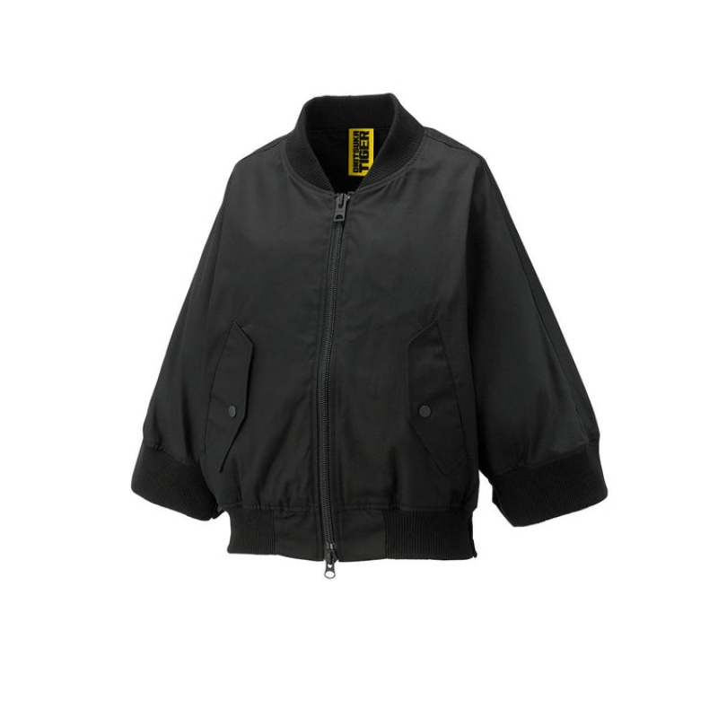 Black Women's Onitsuka Tiger WS Bomber Jackets Online India | T6O-7844