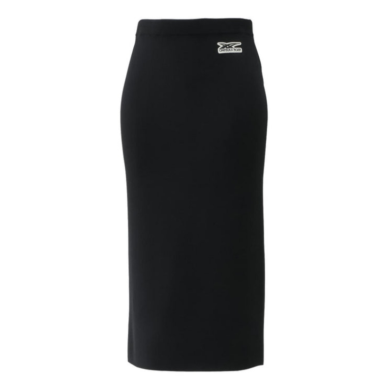 Black Women's Onitsuka Tiger WS Knit Skirts Online India | C6L-3236