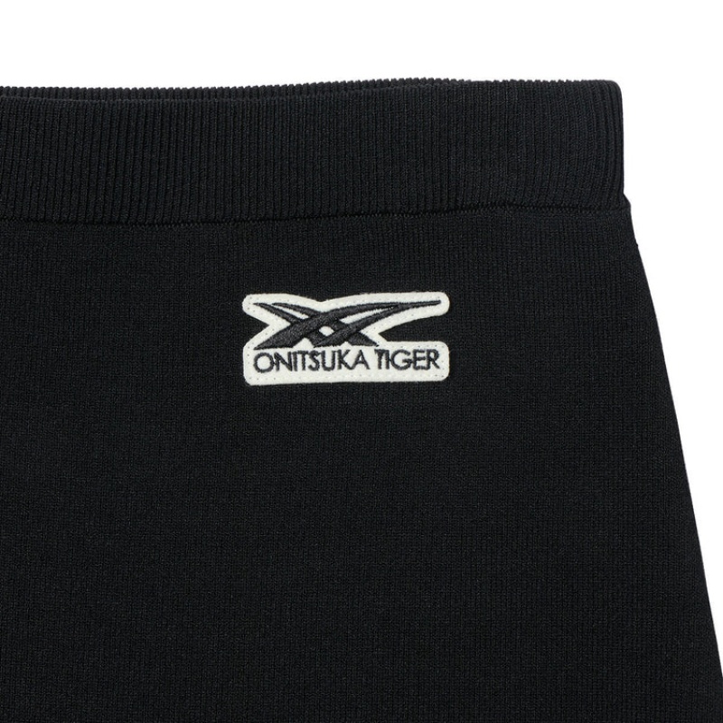 Black Women's Onitsuka Tiger WS Knit Skirts Online India | C6L-3236