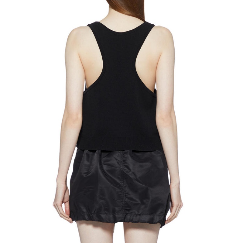 Black Women's Onitsuka Tiger WS Knit Tank Top Online India | J2D-2105