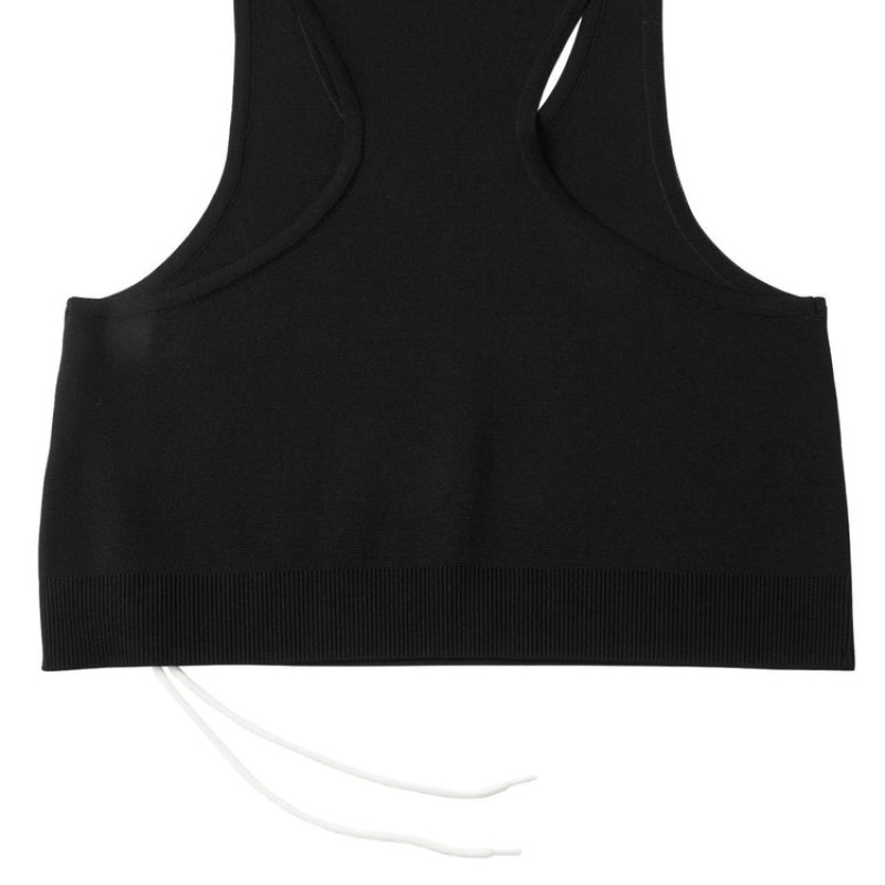 Black Women's Onitsuka Tiger WS Knit Tank Top Online India | J2D-2105