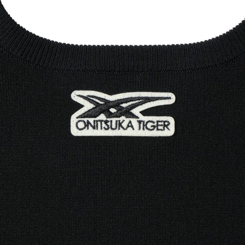 Black Women's Onitsuka Tiger WS Knit Tops Online India | E1M-2662