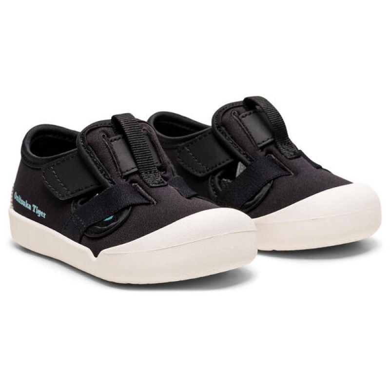 Black / Black Kids' Onitsuka Tiger Mexico 66 Sandals Online India | V5X-3194