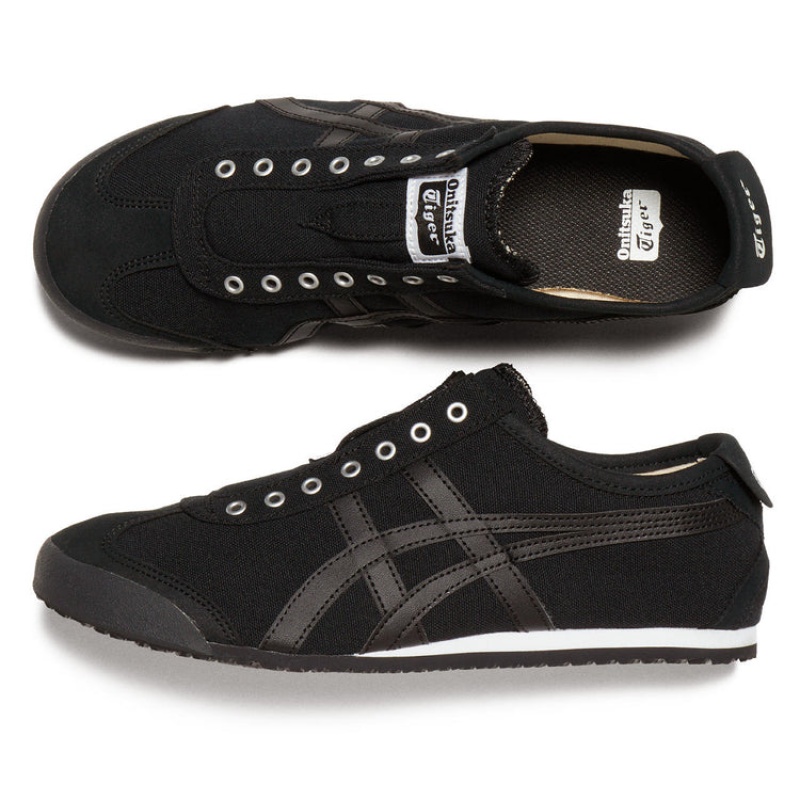 Black / Black Men's Onitsuka Tiger Mexico 66 Slip-on Online India | B0D-4503