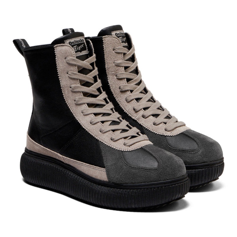 Black / Black Women's Onitsuka Tiger Delecity Boot Sneakers Online India | T6E-1031