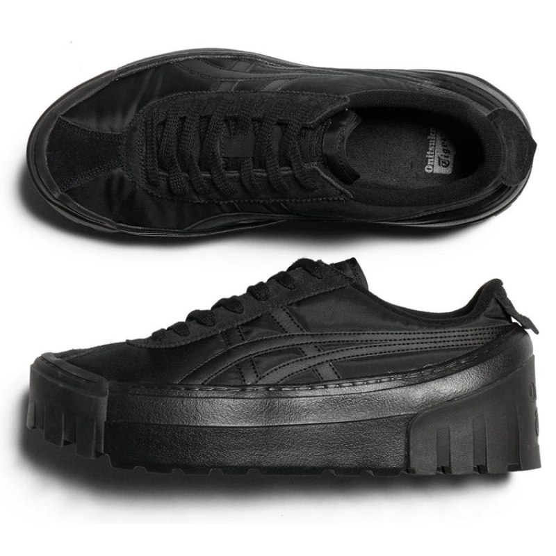 Black / Black Women's Onitsuka Tiger Delegation Chunk Sneakers Online India | W2M-9967