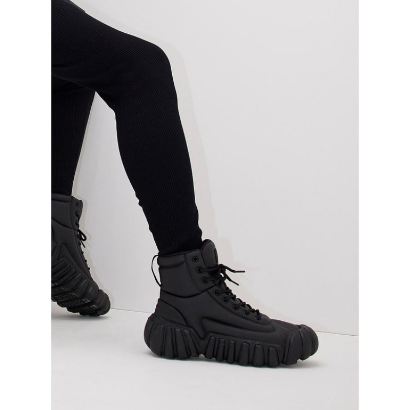 Black / Black Women's Onitsuka Tiger Dentigre Puff Boot Sneakers Online India | J6E-4797