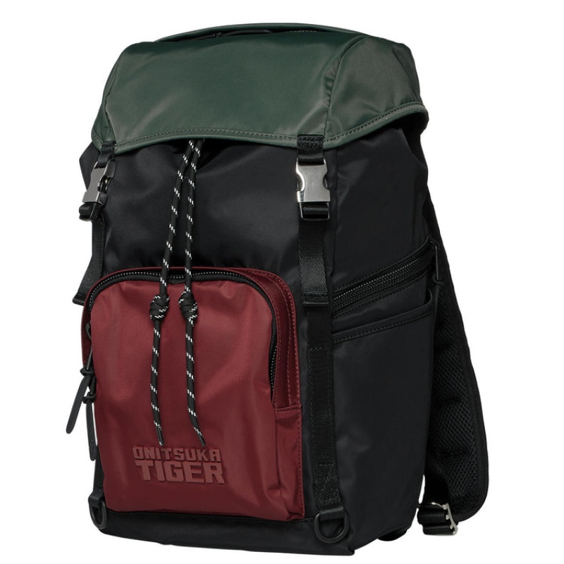 Black / Burgundy Men's Onitsuka Tiger Backpacks Online India | C9Y-3920