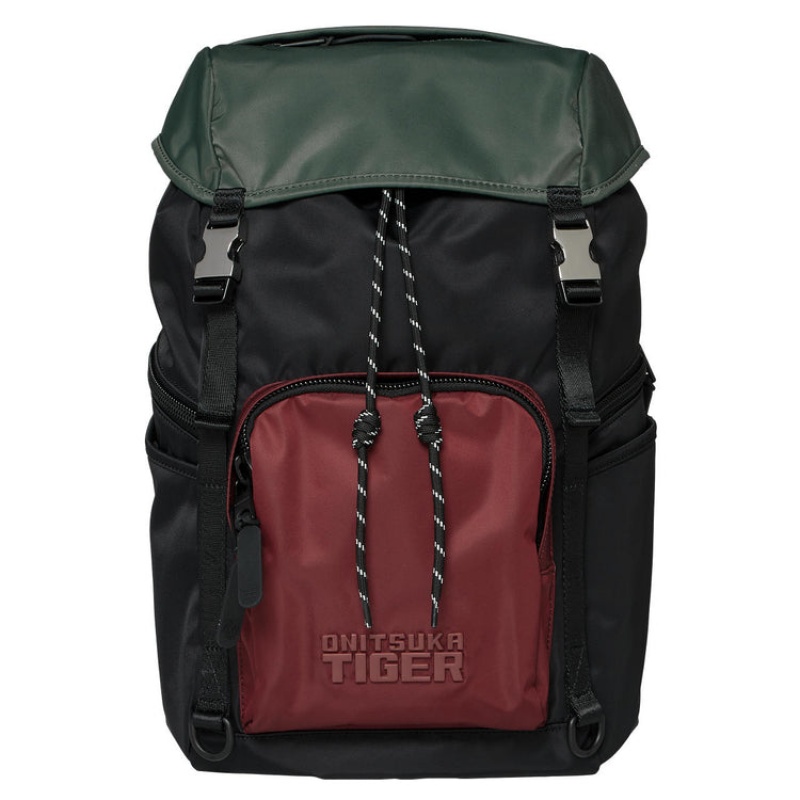 Black / Burgundy Men\'s Onitsuka Tiger Backpacks Online India | C9Y-3920