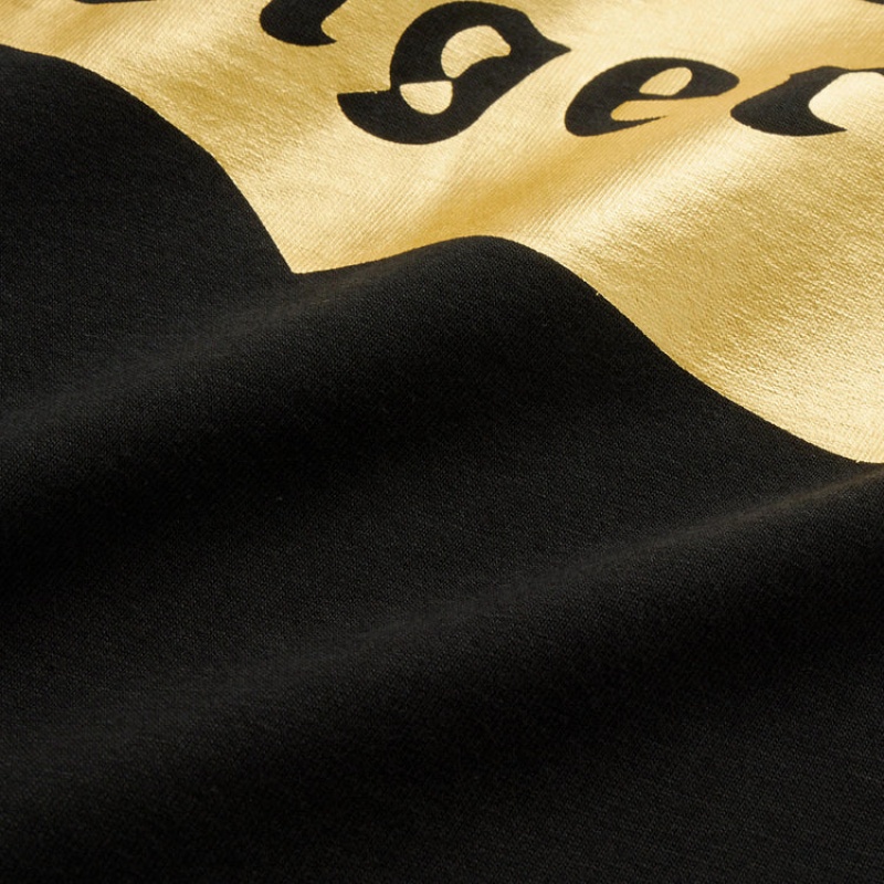 Black / Gold Men's Onitsuka Tiger Logo T Shirts Online India | E2P-2316