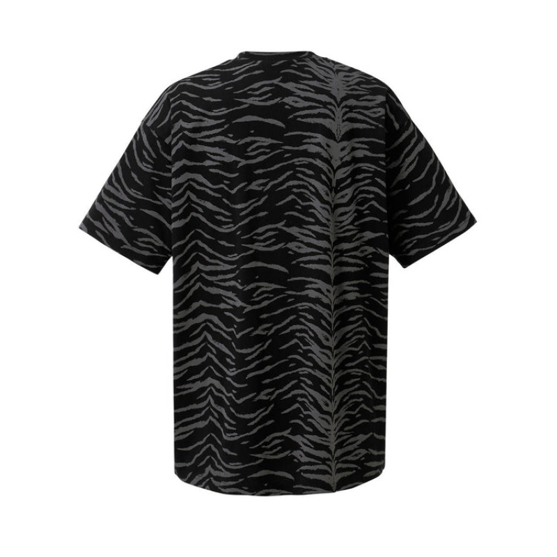 Black / Grey Men's Onitsuka Tiger All-over P T Shirts Online India | R3P-8208