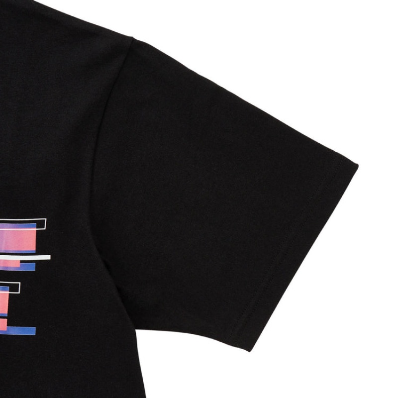 Black / Pink Men's Onitsuka Tiger Graphic T Shirts Online India | D5N-8848