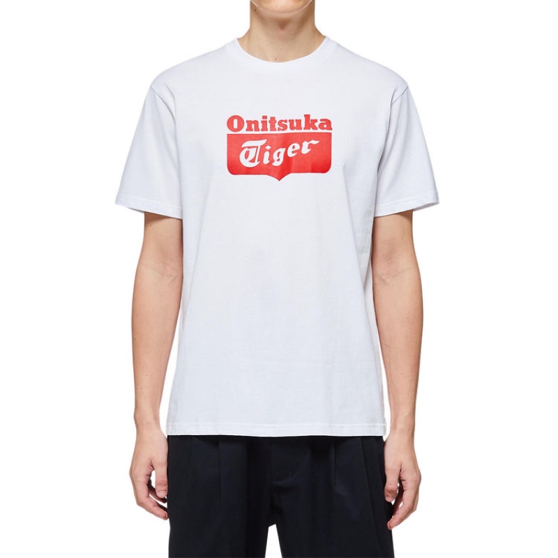 Black / Red Women's Onitsuka Tiger Logo T Shirts Online India | G2H-8412