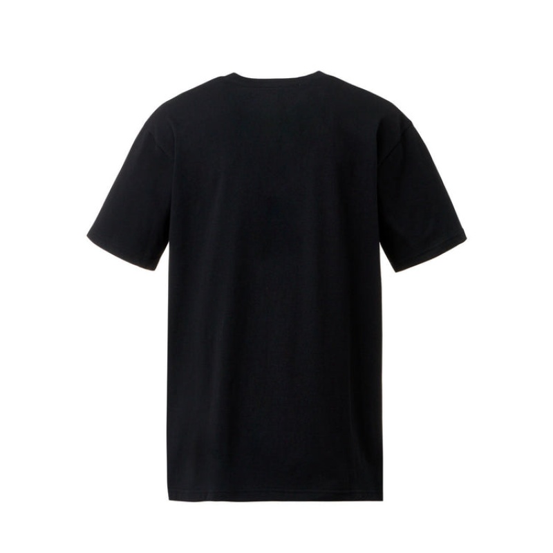 Black / Silver Men's Onitsuka Tiger Logo T Shirts Online India | D6S-8717