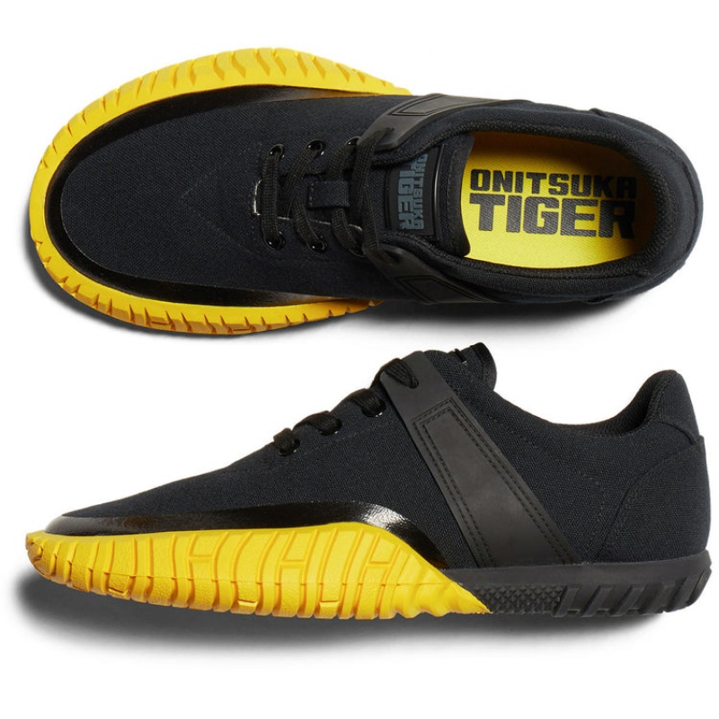 Black / Yellow Women's Onitsuka Tiger Duck Tiger Sneakers Online India | O2H-9494