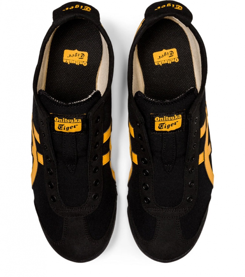 Black / Yellow Women's Onitsuka Tiger Mexico 66 Slip-on Online India | U6Q-4760