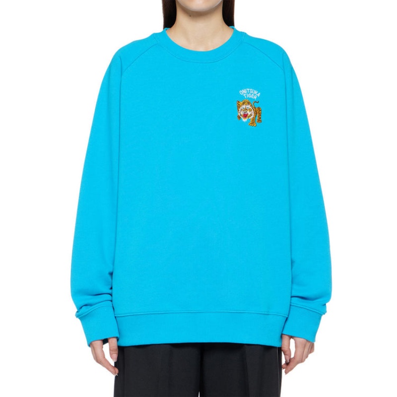 Blue Men's Onitsuka Tiger Sweatshirts Online India | U7B-1349