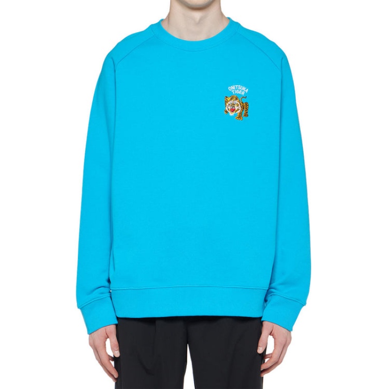 Blue Men\'s Onitsuka Tiger Sweatshirts Online India | U7B-1349