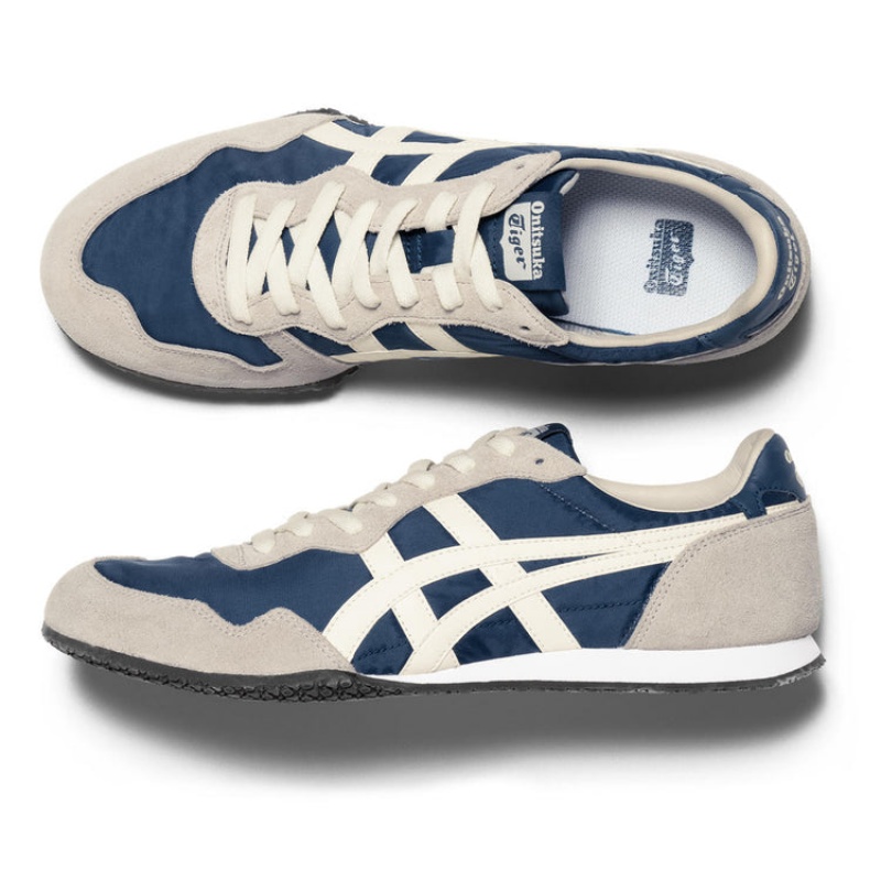 Blue / Cream Men's Onitsuka Tiger Serrano Online India | I6I-8434