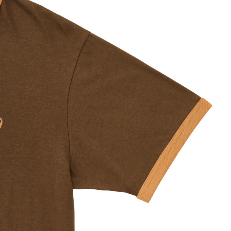 Brown Men's Onitsuka Tiger Graphic T Shirts Online India | H0P-9850