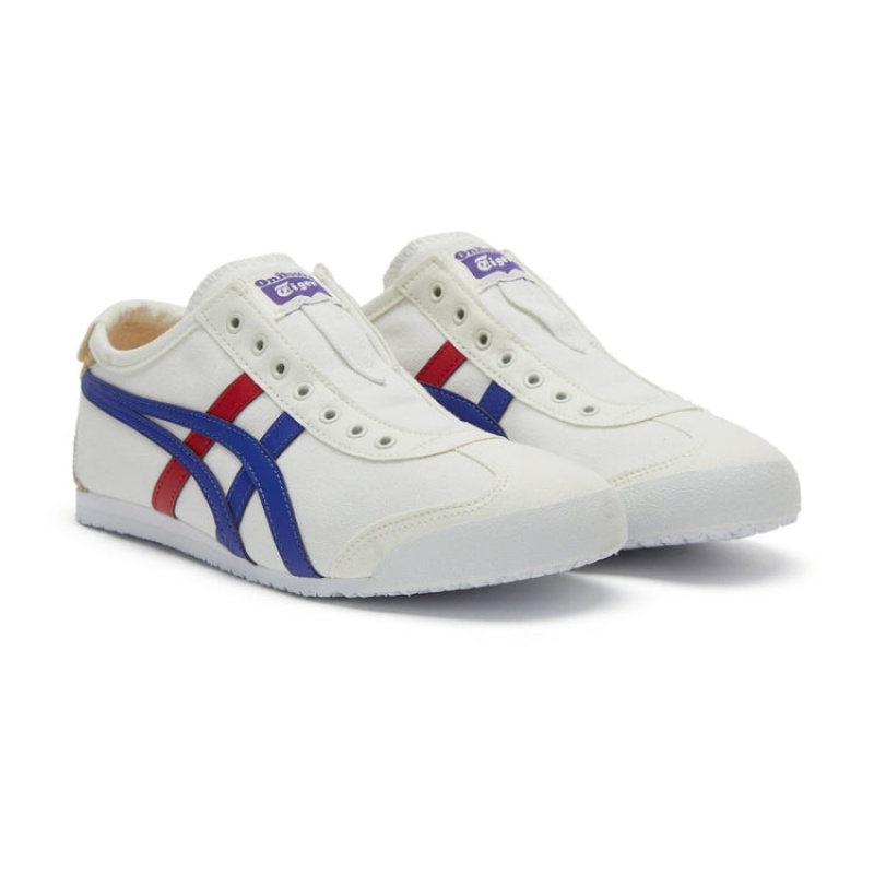 Cream / Blue Women's Onitsuka Tiger Mexico 66 Slip-on Online India | K9J-5974