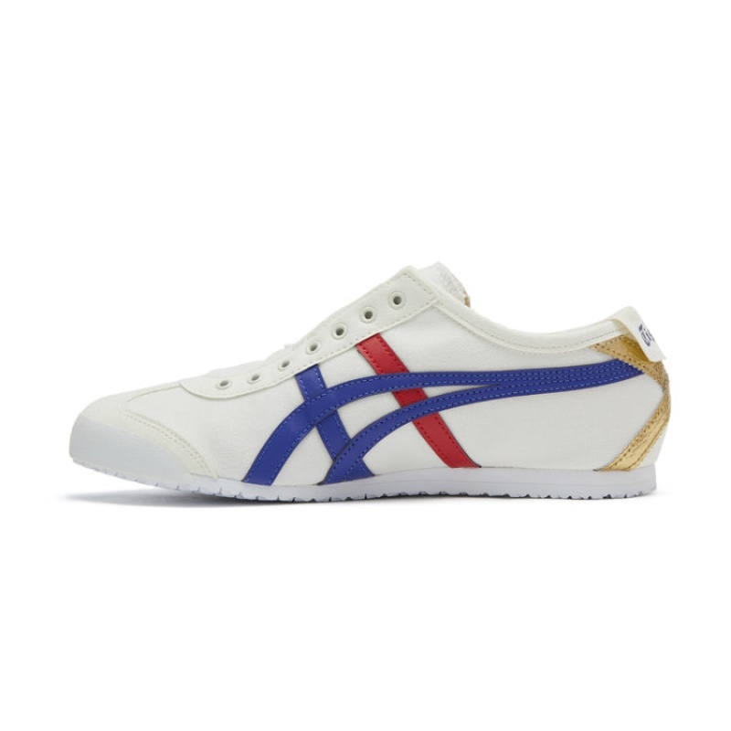 Cream / Blue Women's Onitsuka Tiger Mexico 66 Slip-on Online India | K9J-5974