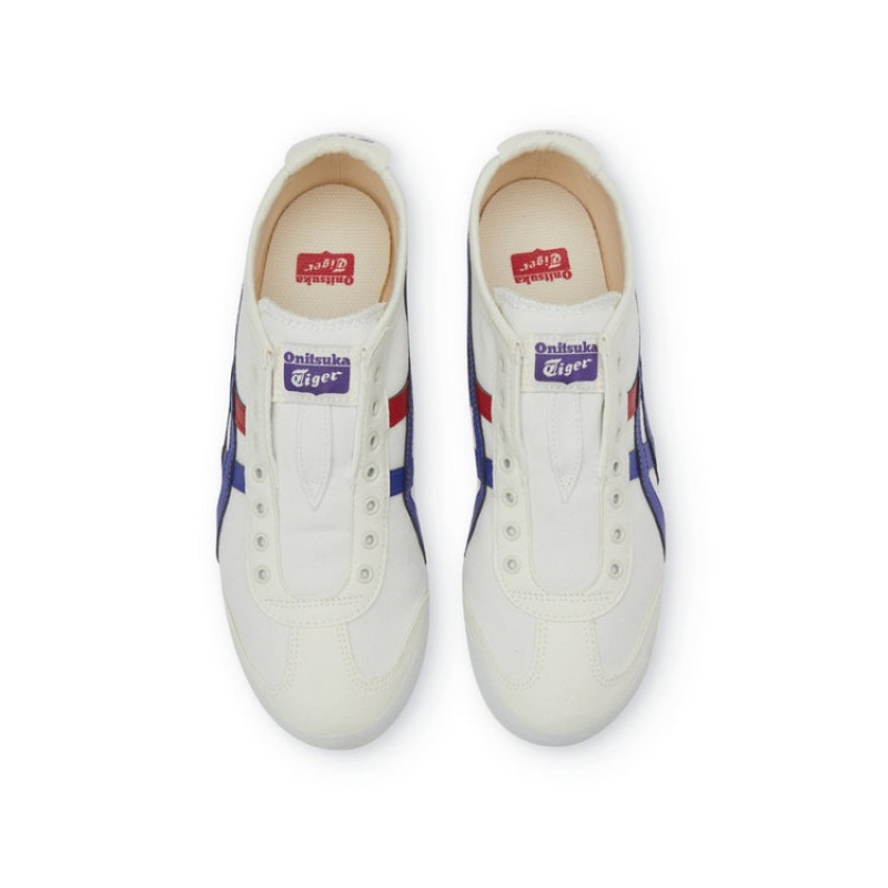 Cream / Blue Women's Onitsuka Tiger Mexico 66 Slip-on Online India | K9J-5974