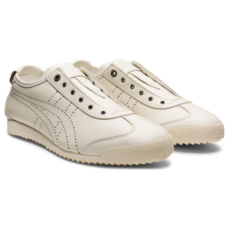 Cream / Cream Men's Onitsuka Tiger Slip Ons Mexico 66 SD Online India | A8D-2944